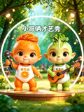 小哥俩才艺秀果粒橘和菜包白