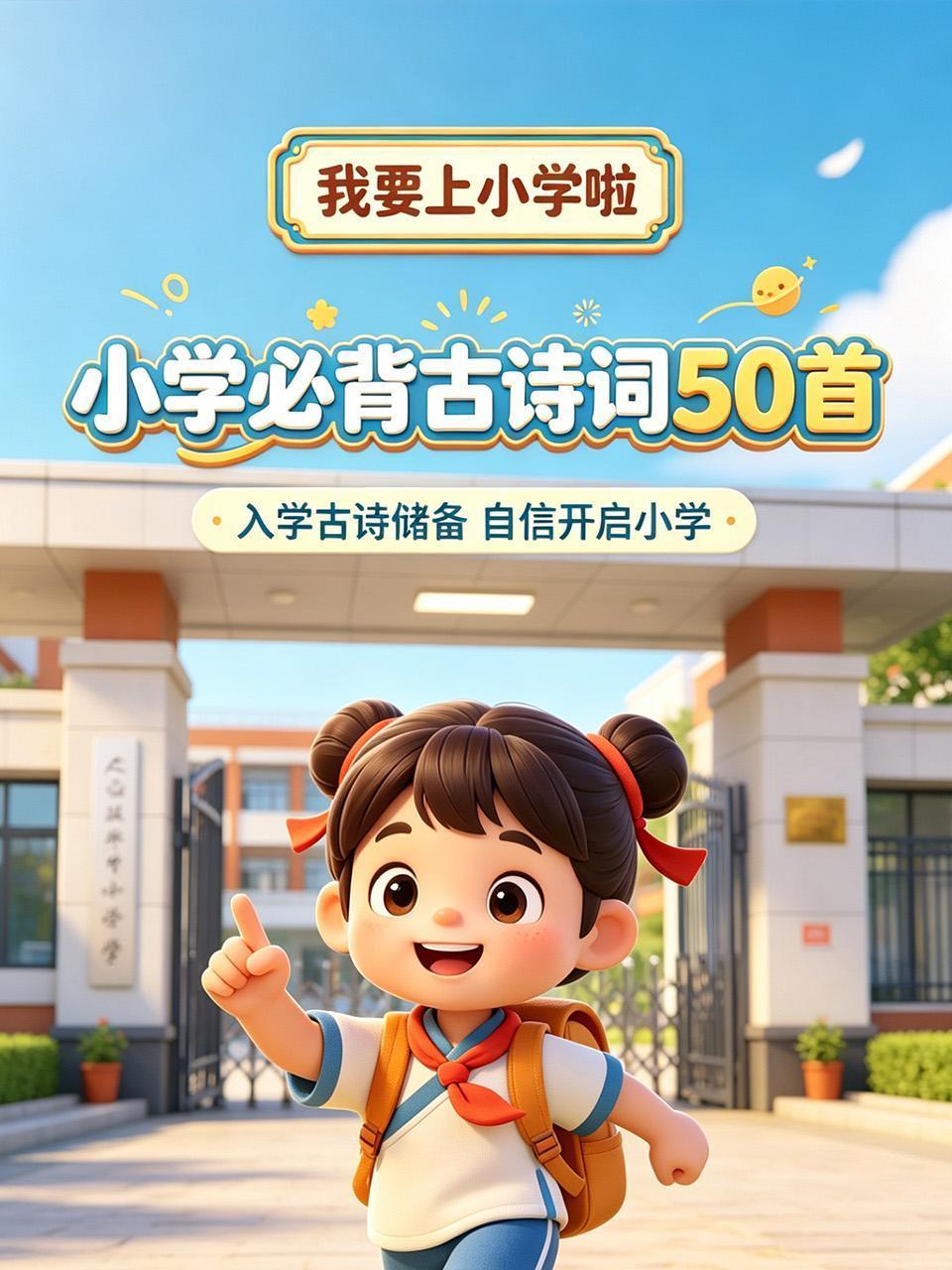 我要上小学啦小学必背古诗词50首入学古诗储备自信开启小学